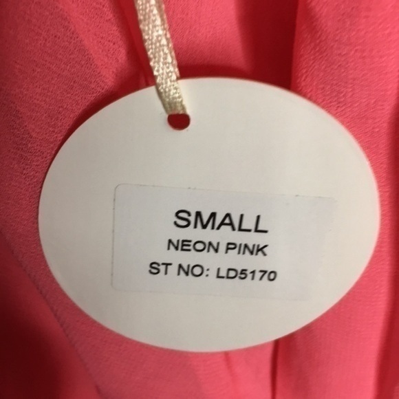 LUXXEL neon pink chiffon lace mini dress - Picture 6 of 12